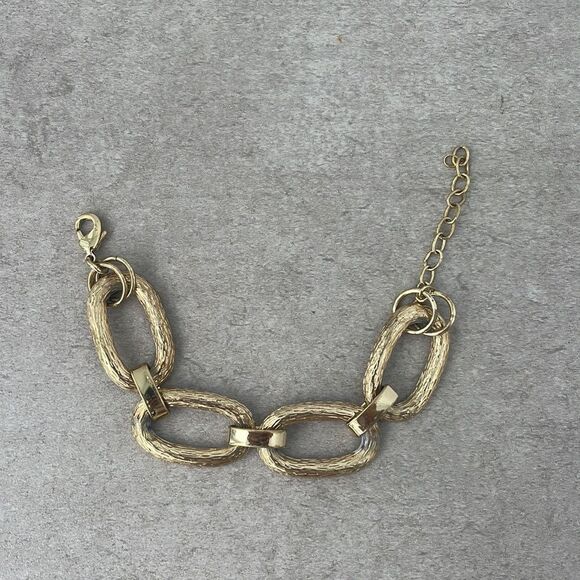 Large gold link bracelet - Picture 5 of 7